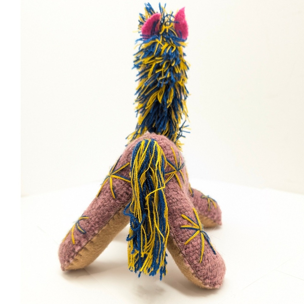 Nativa Handmade Wool Mexican Folk Art Stuffed Horse Embroidered Boho Decor - Picture 9 of 9
